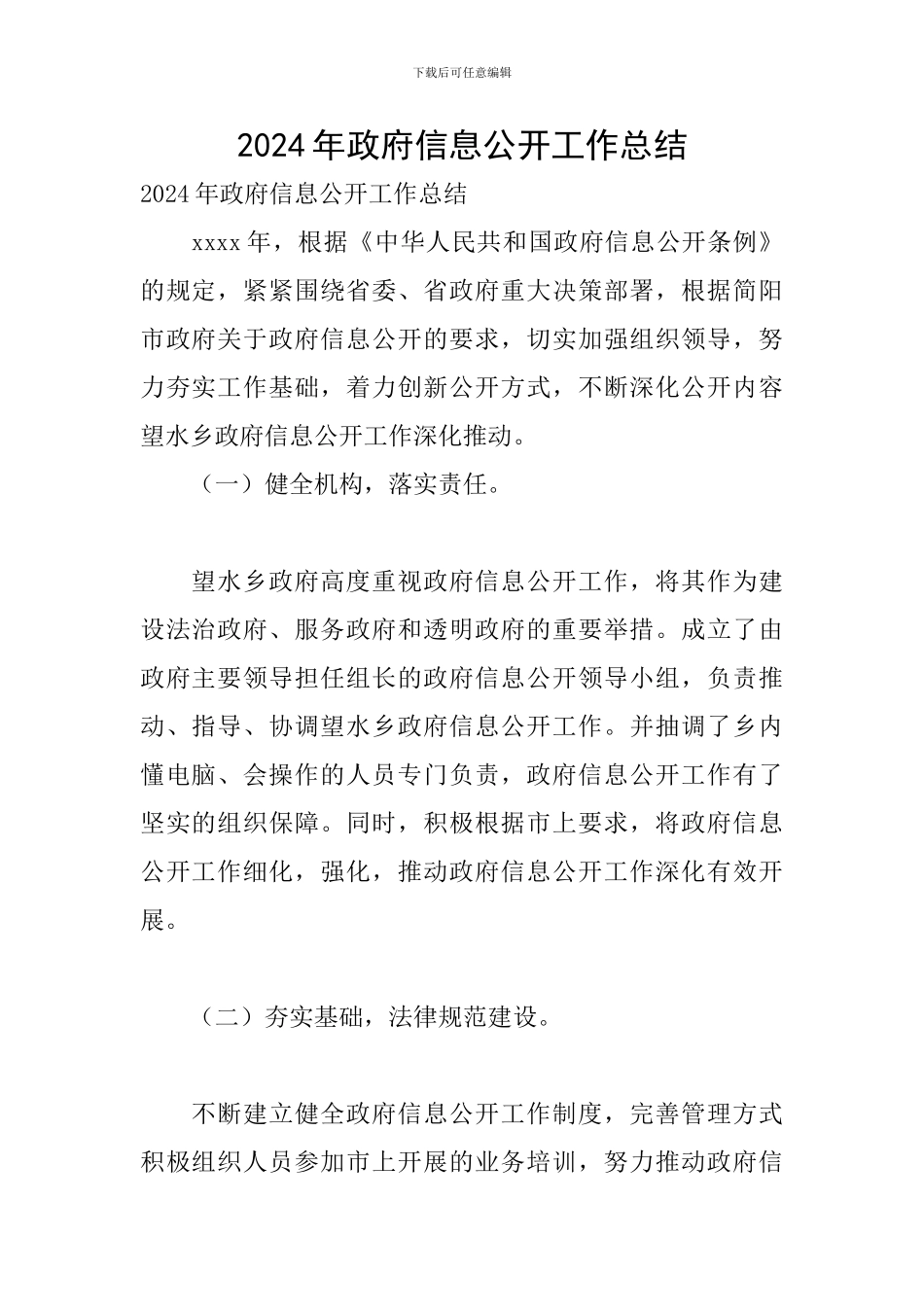 2024年政府信息公开工作总结_第1页