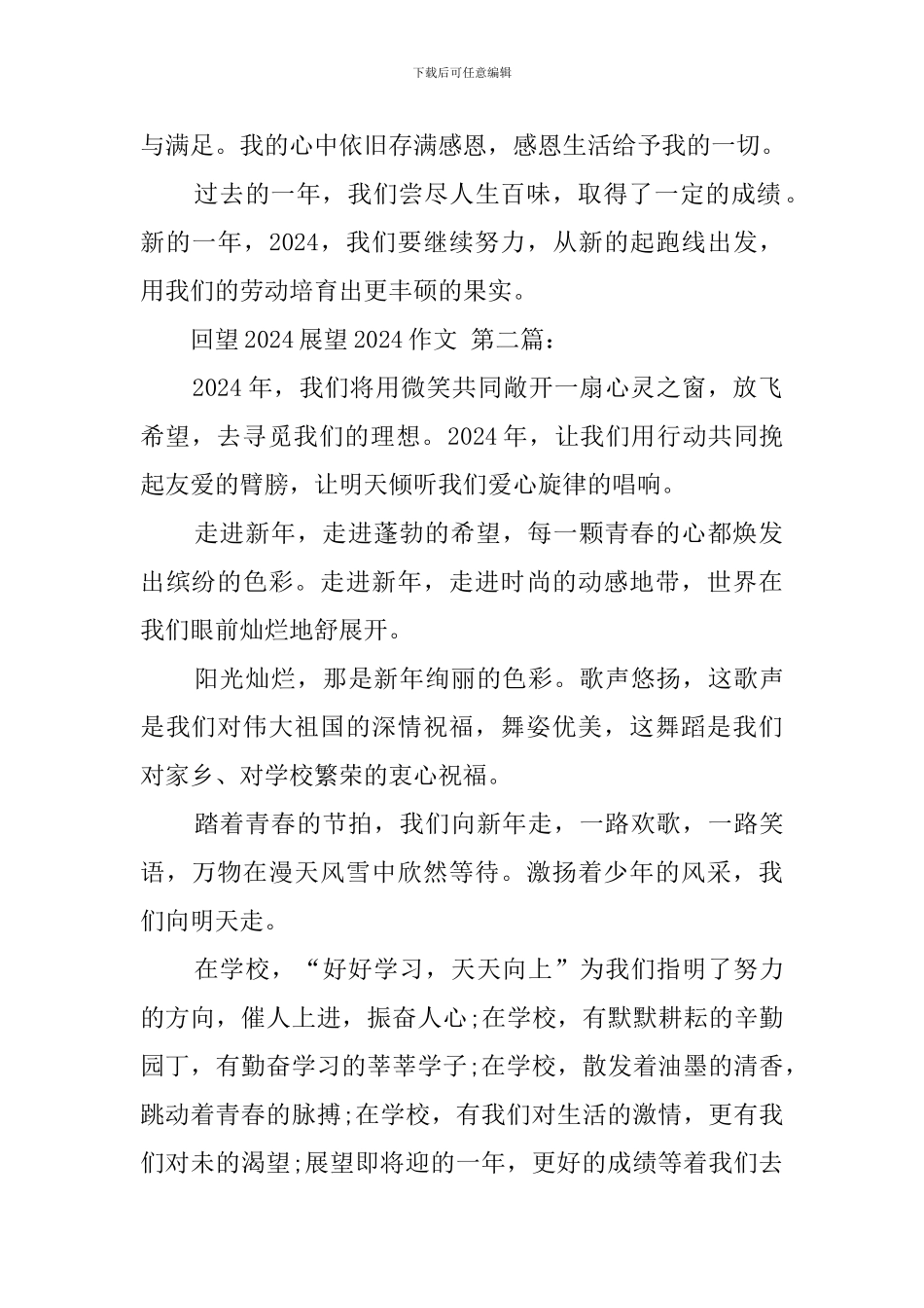 回望2024展望2024作文_第2页