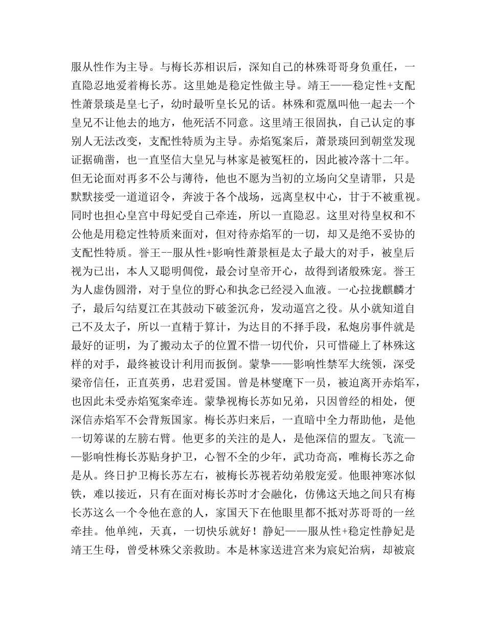 琅琊榜人物性格分析 《琅琊榜》的人物性格分析 _第2页