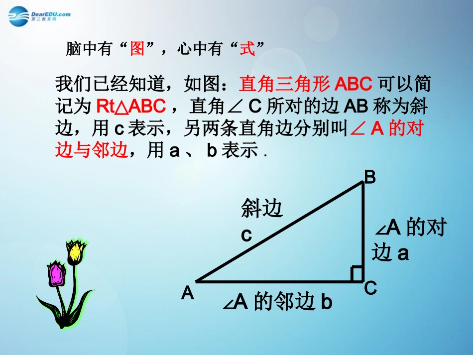 2014秋九年级数学上册2431锐角三角函数（第3课时）课件（新版）华东师大版_第2页