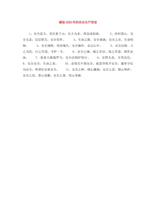 献给2024年的安全生产用语 