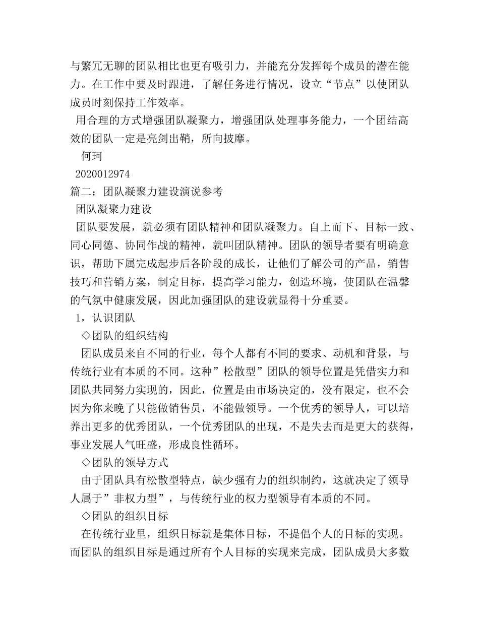 团队凝聚力演讲稿 _第3页