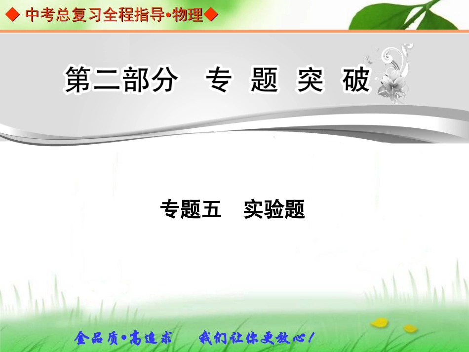中考总复习专题突破专题五实验题_第1页