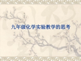 第八章九年级化学实验教学的思考