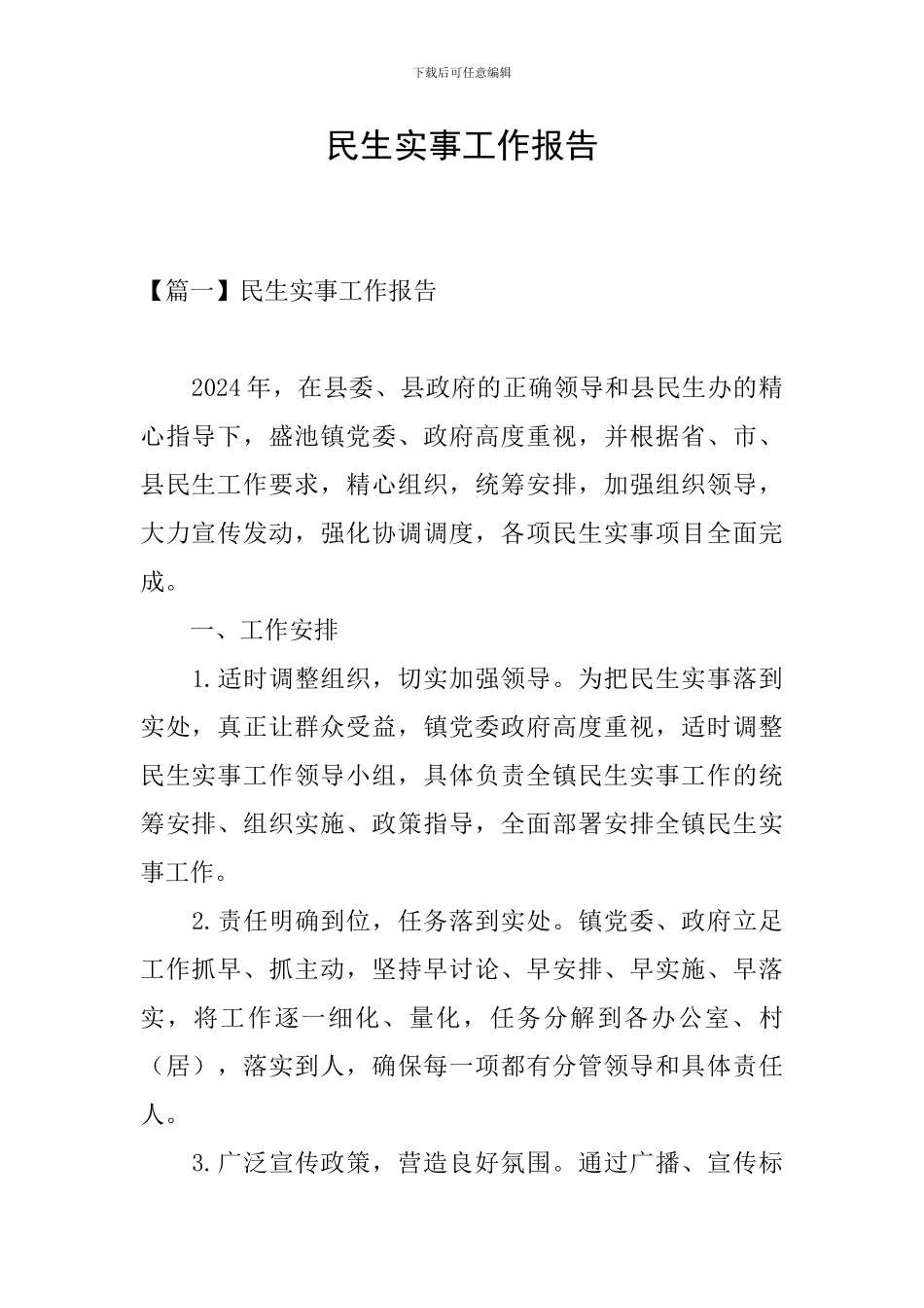 民生实事工作报告_第1页
