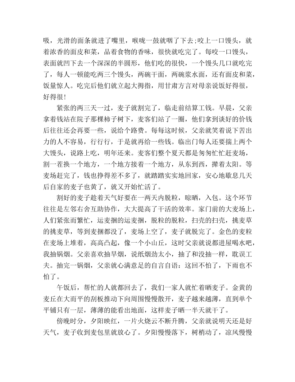 散文--麦子黄了 _第3页