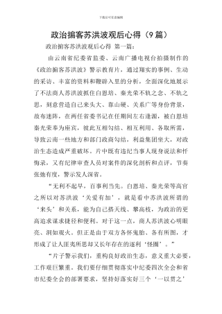 政治掮客苏洪波观后心得