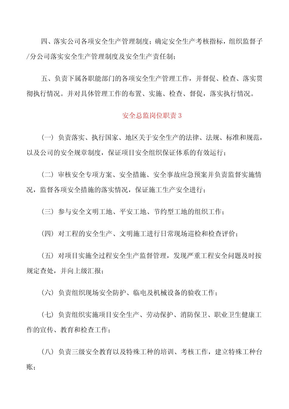 安全总监岗位职责职能 _第2页