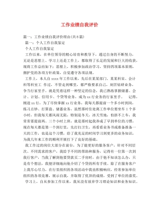 工作业绩自我评价 