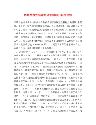 西畴县慢性病示范区创建部门职责明细 