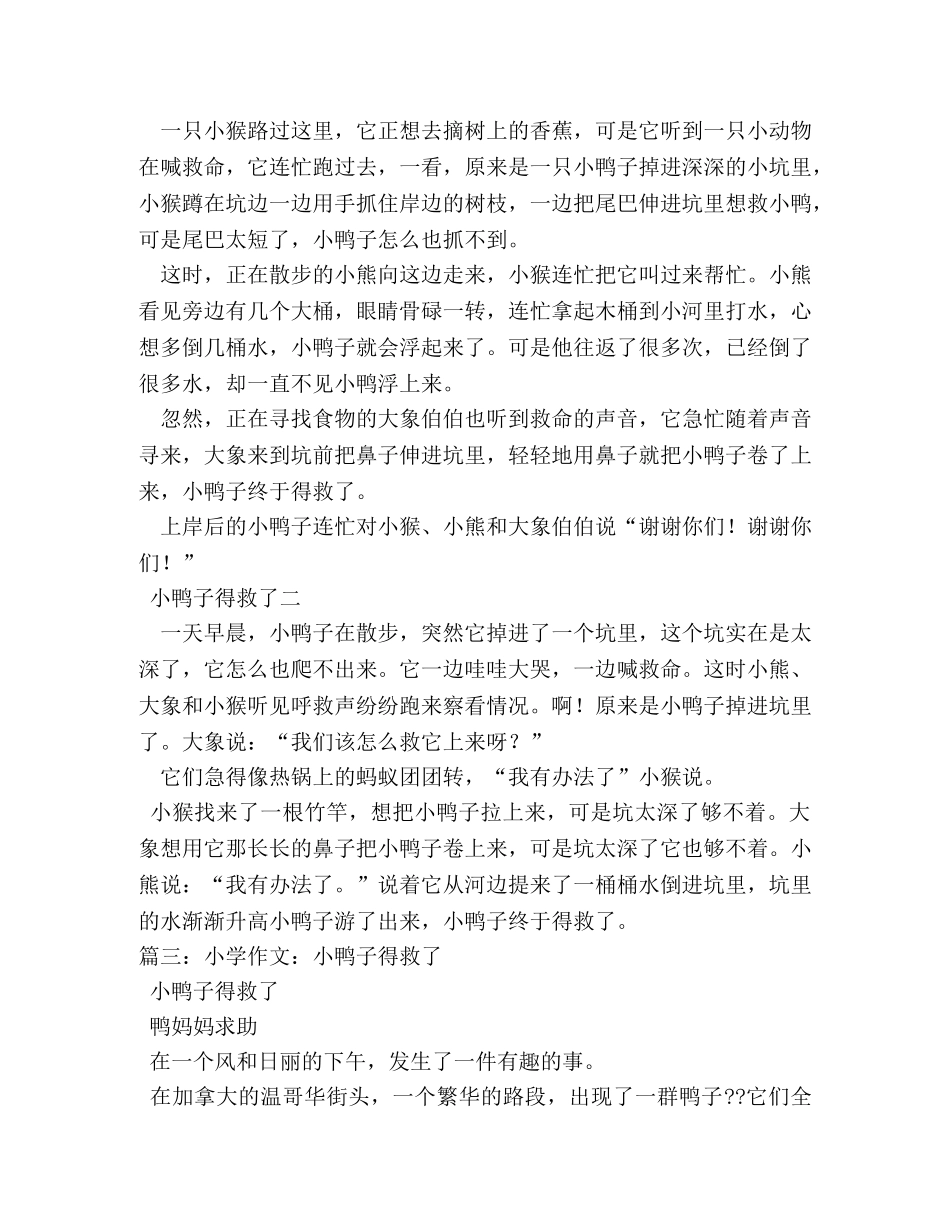小鸭子得救了,小鸭子得救了作文800字 _第2页