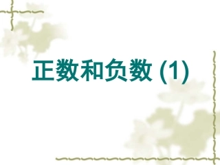 1、正数和负数（1）(2)
