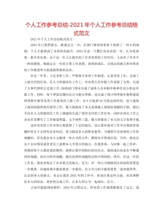 个人工作参考总结-2024年个人工作参考总结格式范文 