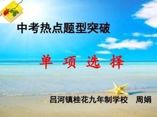 中考热点题型突破—单项选择
