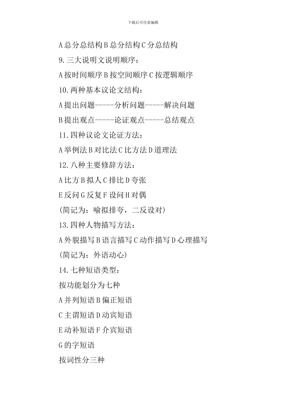 高三年级语文知识点总结赏析_第2页