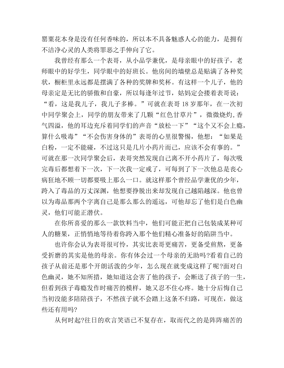 优秀禁毒演讲稿5篇 _第3页