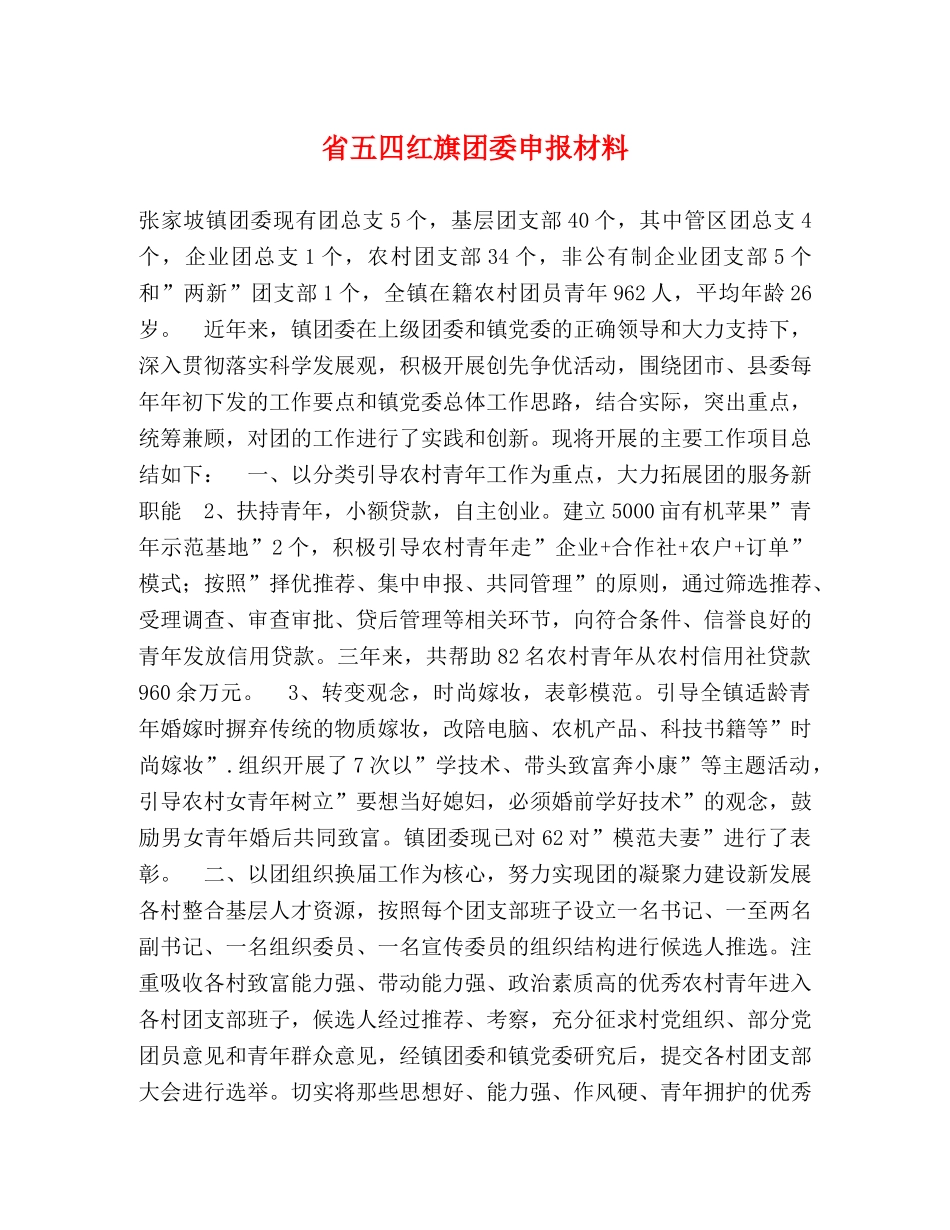 省五四红旗团委申报材料 _第1页