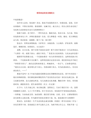 领导表态的发言稿范文 
