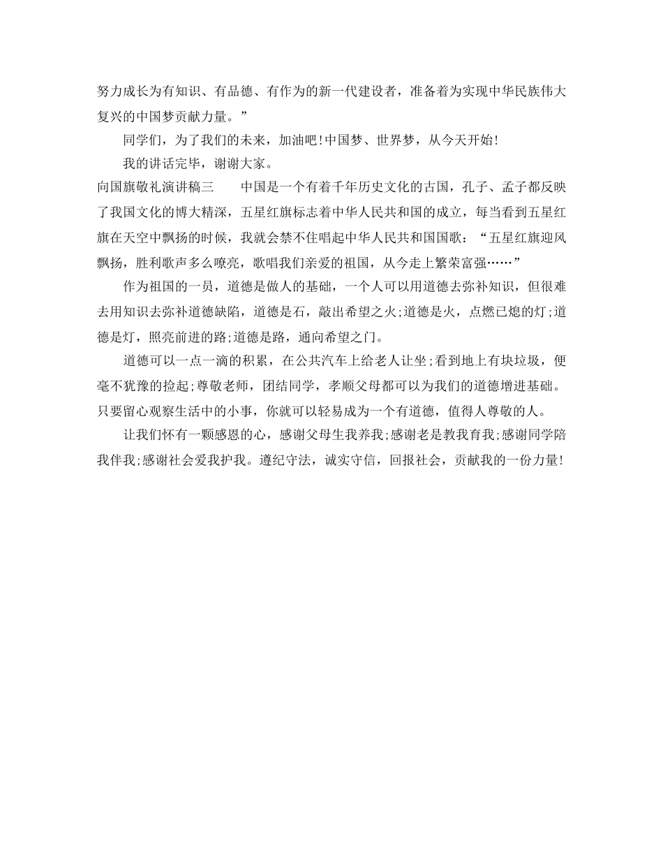 向国旗敬礼演讲稿 _第3页