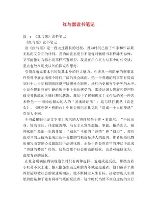 红与黑读书笔记 