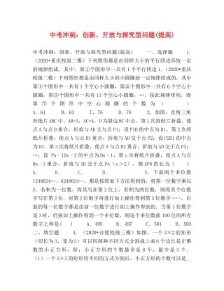 中考冲刺创新、开放与探究型问题(提高) 