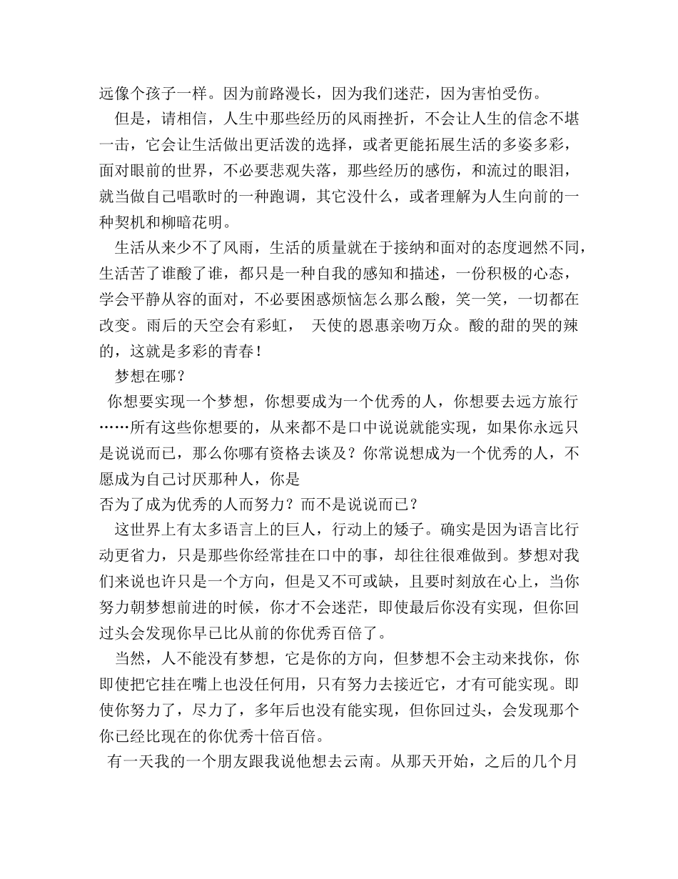 将理想进行到底随笔作文 _第2页