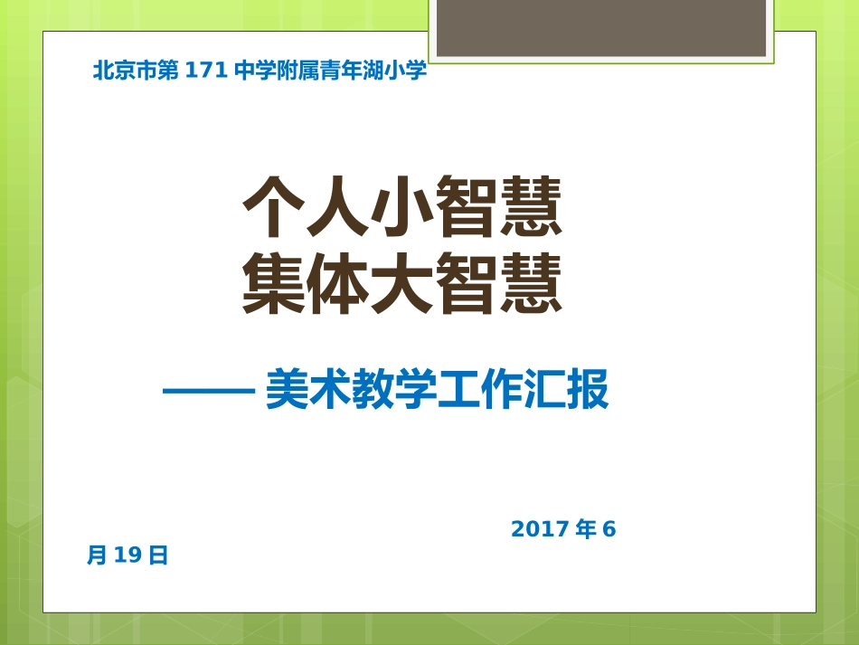 个人小智慧集体大智慧教学汇报_第1页
