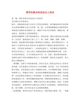 领导在新兵欢送会议上讲话 