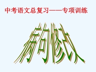 中考语文复习指导课件 中考总复习病句修改
