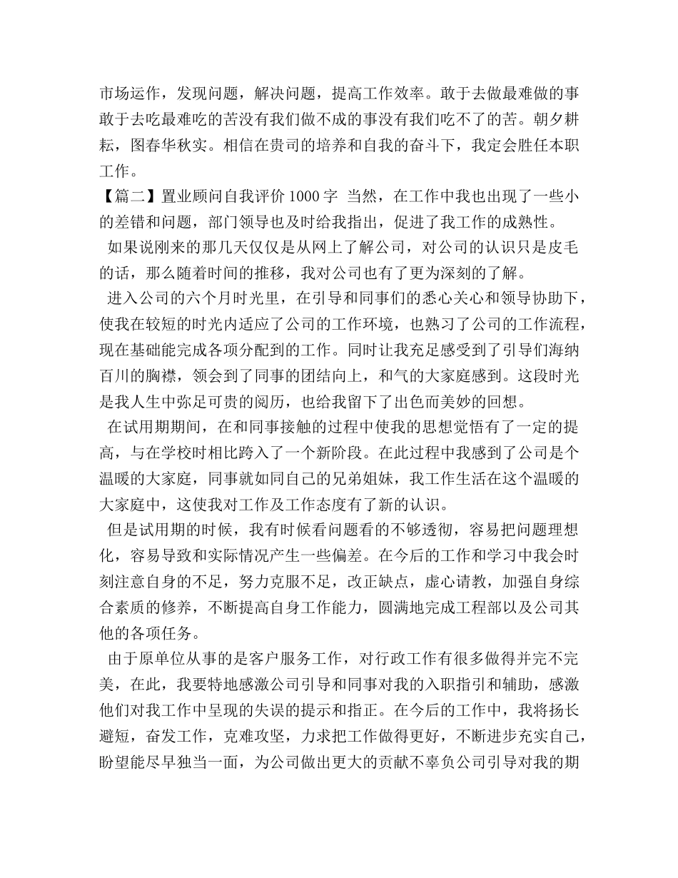 置业顾问自我评价1000字 _第2页