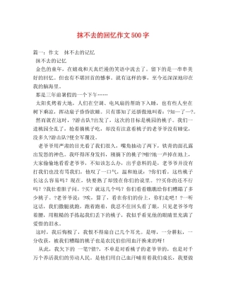 抹不去的回忆作文500字 