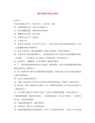 猴年元宵焰火晚会主持词 