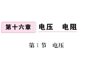 人教版物理九年级全册（贵州）作业课件-161电压（共21张PPT）