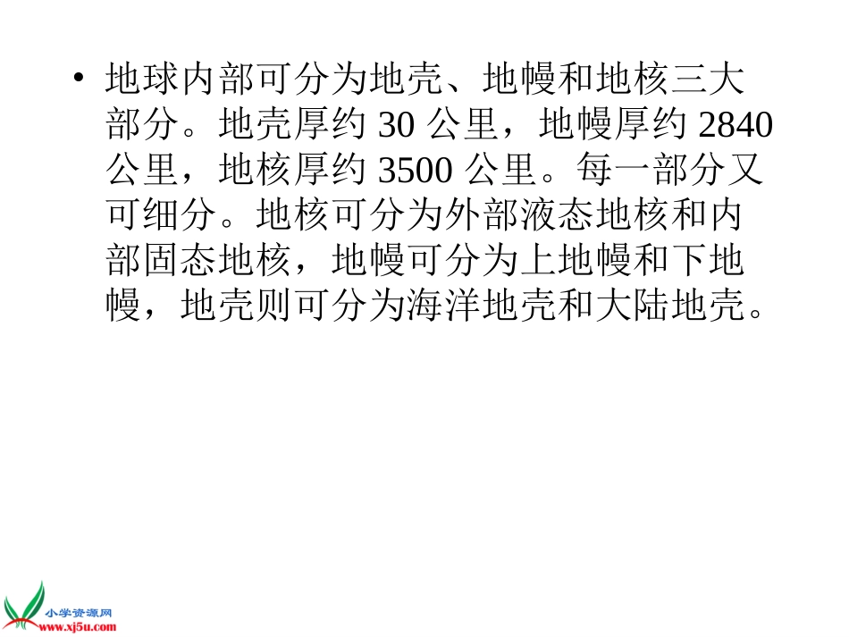 苏教版小学六年级上册《地球的内部》课件_第3页