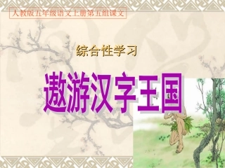 第五组《遨游汉字王国》PPT课件