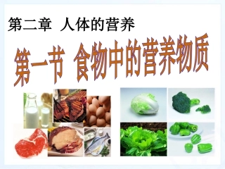 （课件）第一节食物中的营养物质