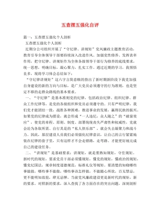 五查摆五强化自评 