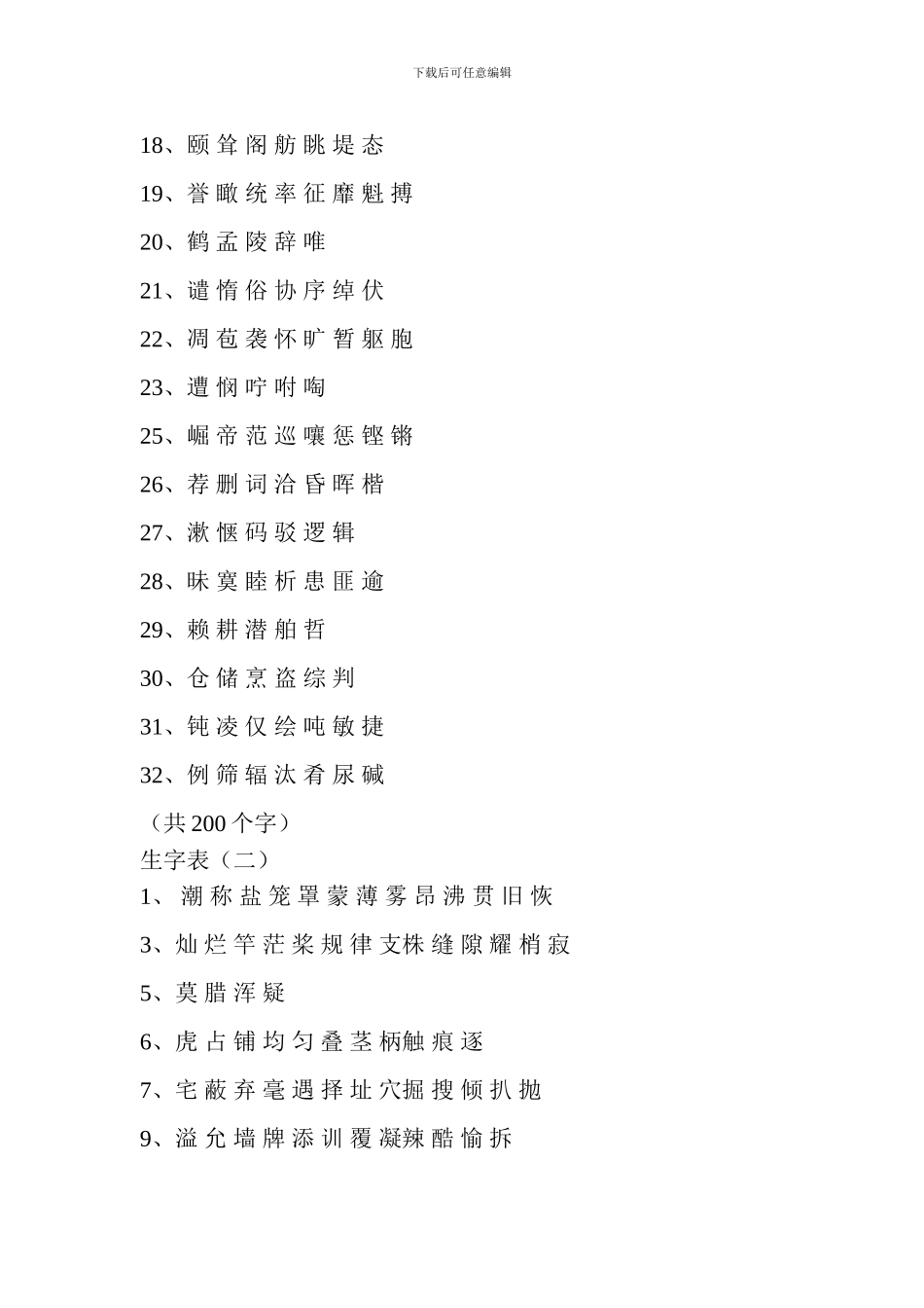 2024小学四年级语文上册生字表_第2页