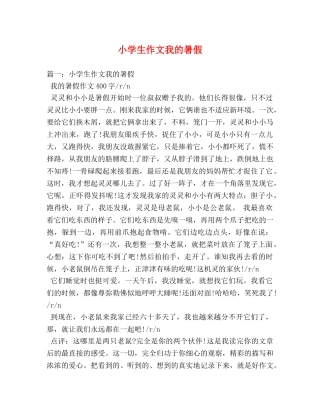 小学生作文我的暑假 