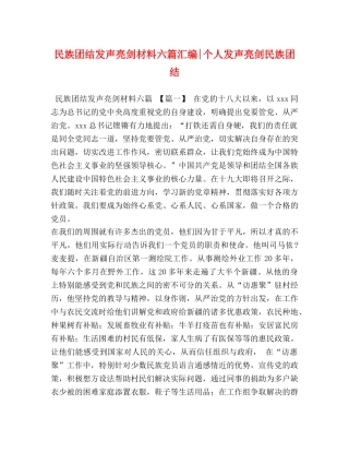 民族团结发声亮剑材料六篇汇编-个人发声亮剑民族团结 