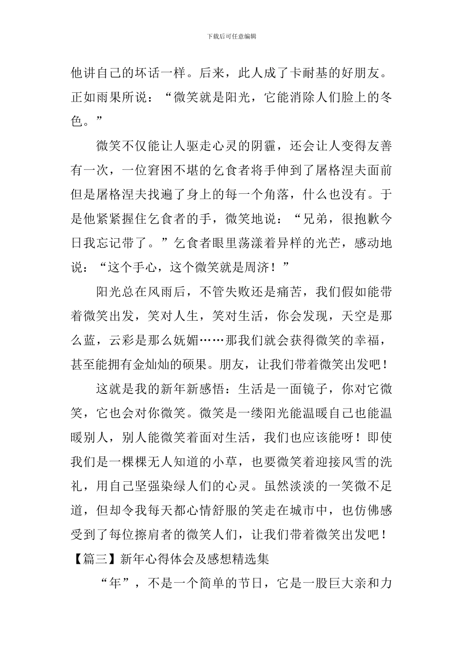 新年心得体会及感想精选集_第3页