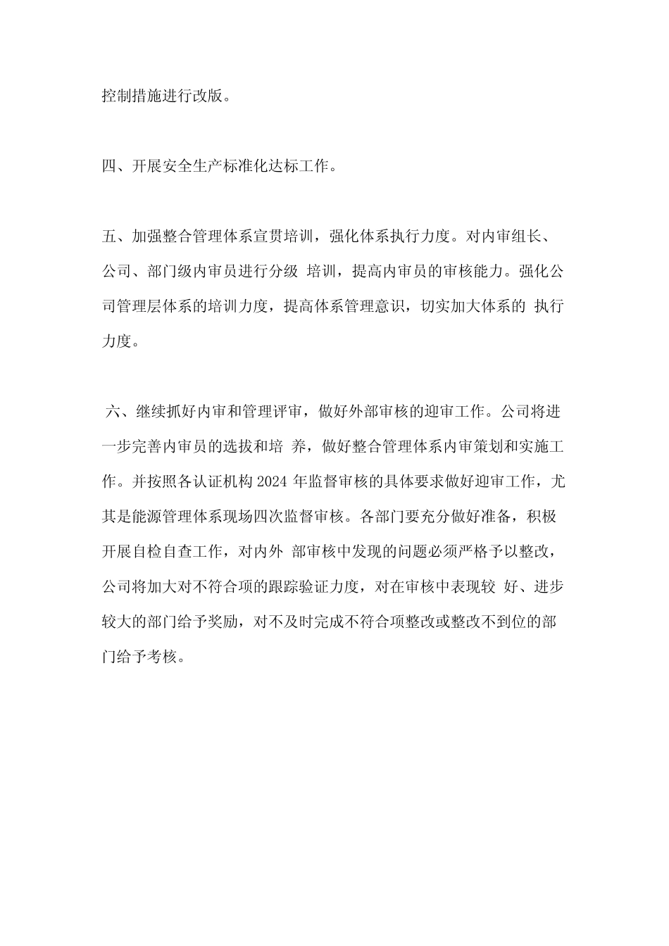 2024质量、环境、职业健康安全管理体系工作计划 _第2页