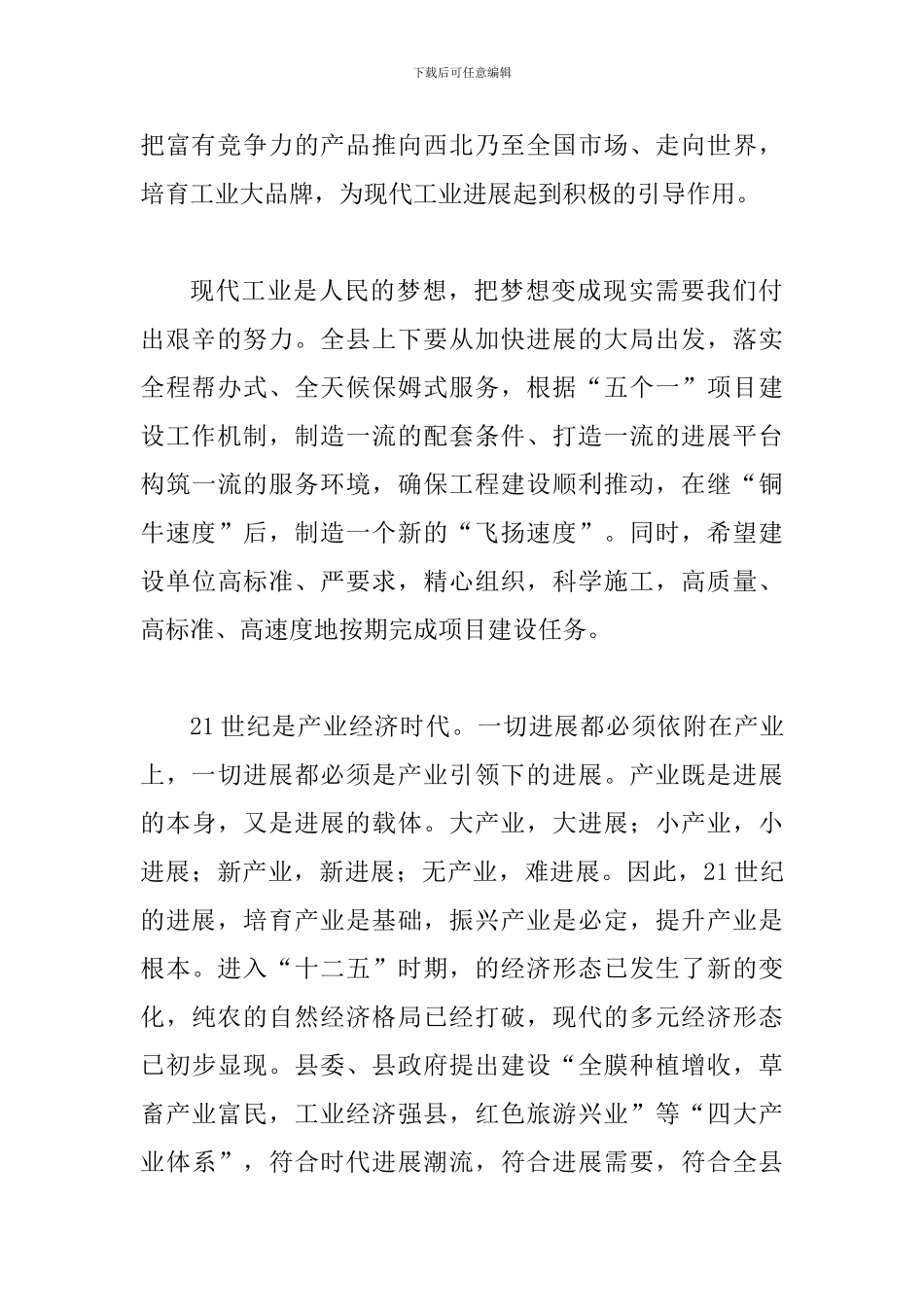 县长在基地项目开工典礼讲话_第2页