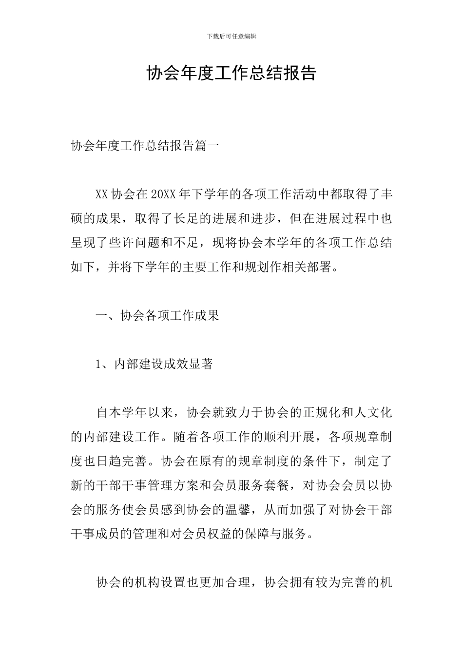 协会年度工作总结报告_第1页