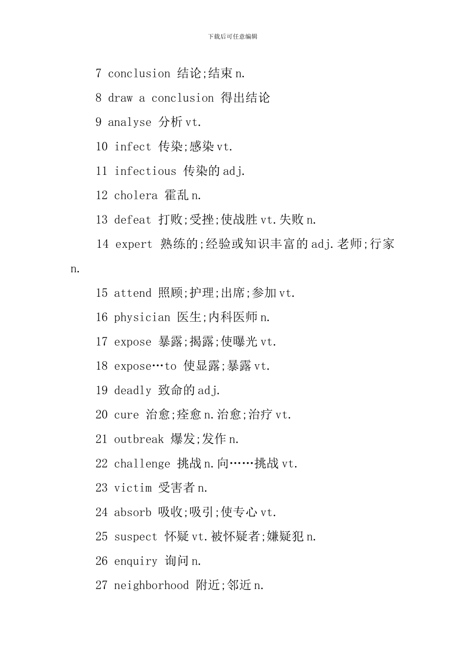 高二年级上册英语单词表_第3页