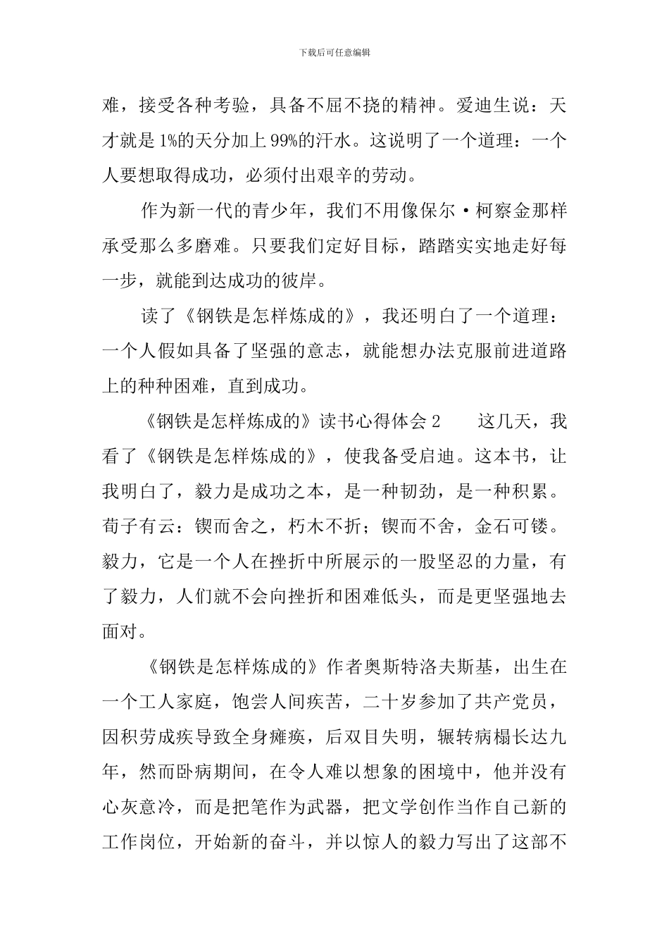 《钢铁是怎样炼成的》读书心得体会9篇_第2页