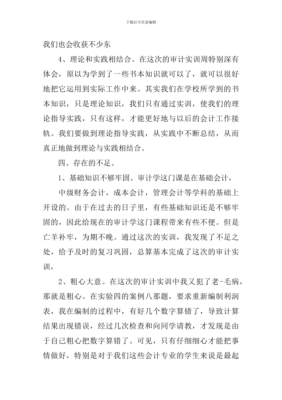 关于审计实训心得体会范文5篇_第3页