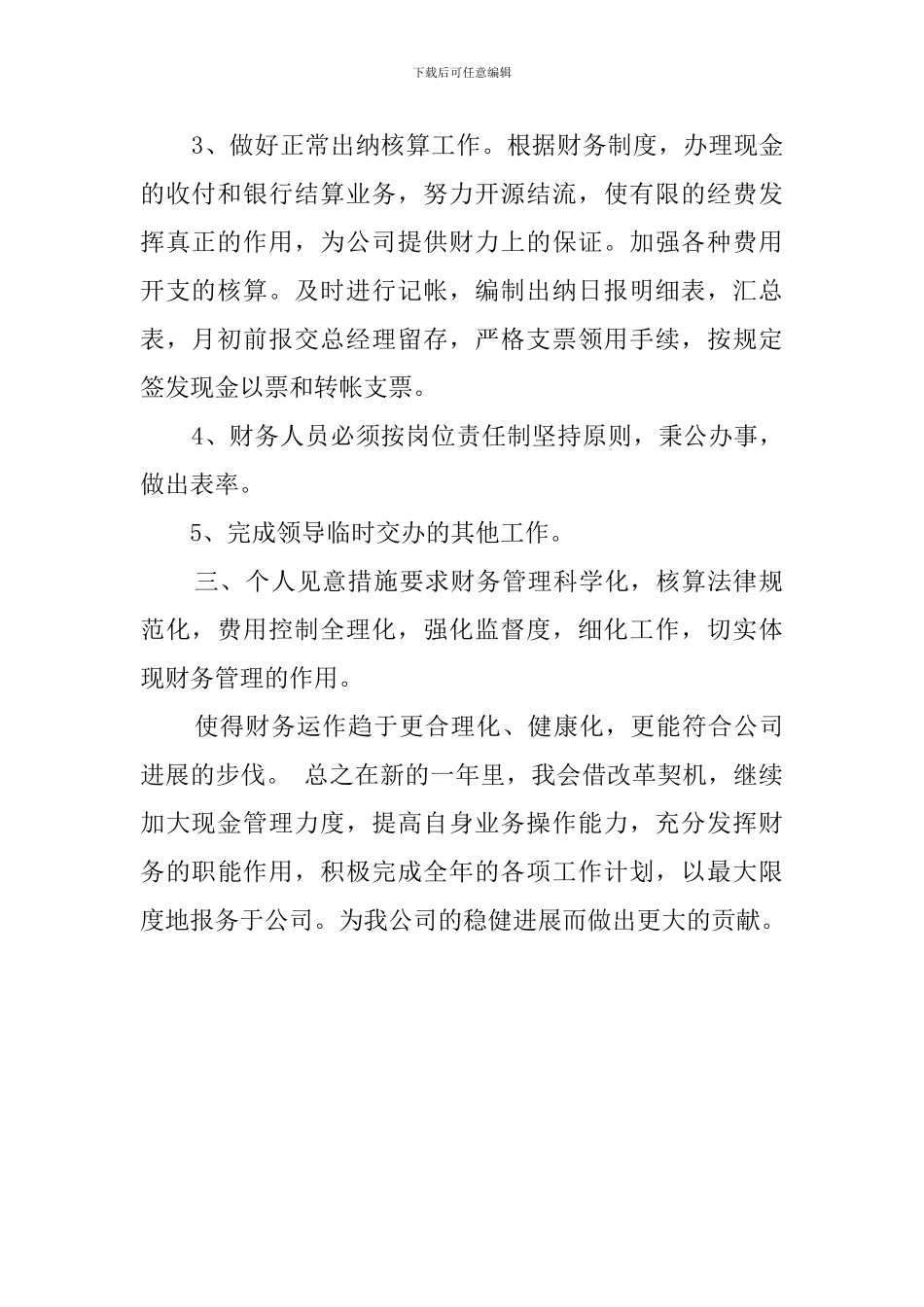 公司财务出纳员个人工作计划范文_第2页