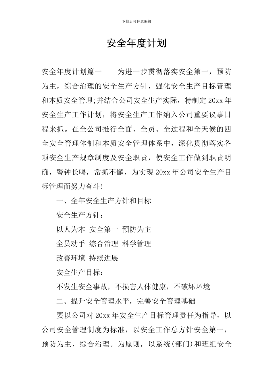 安全年度计划_第1页