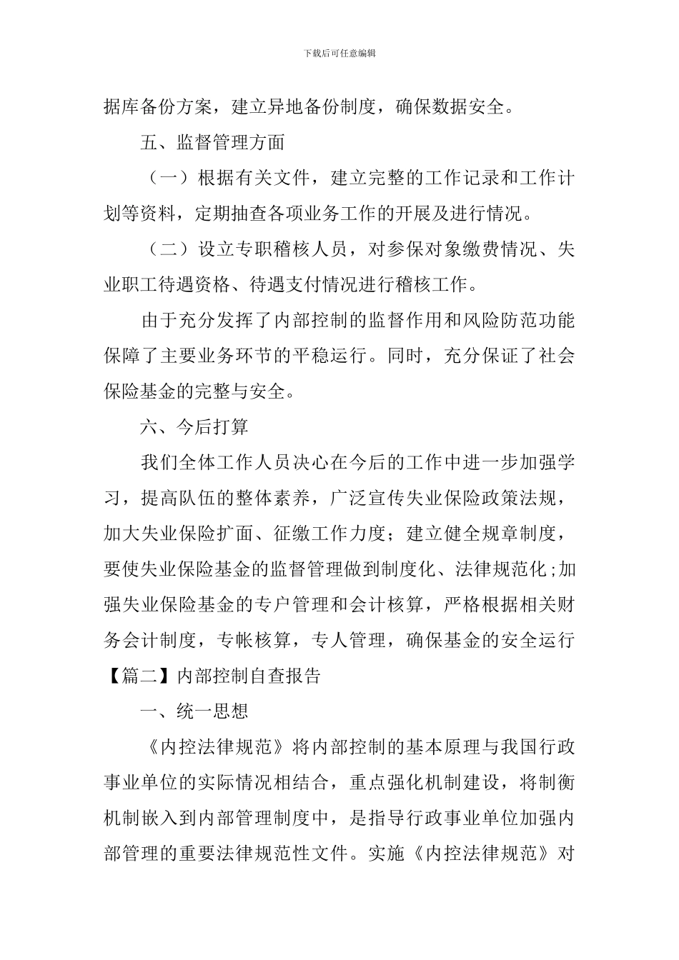 内部控制自查报告_第3页